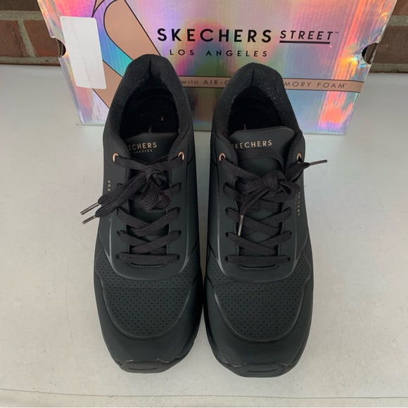 SKECHERS Million Air Elevated Air Black WEDGE SNEAKER SHOES Women’s US 11 M - Picture 4 of 9